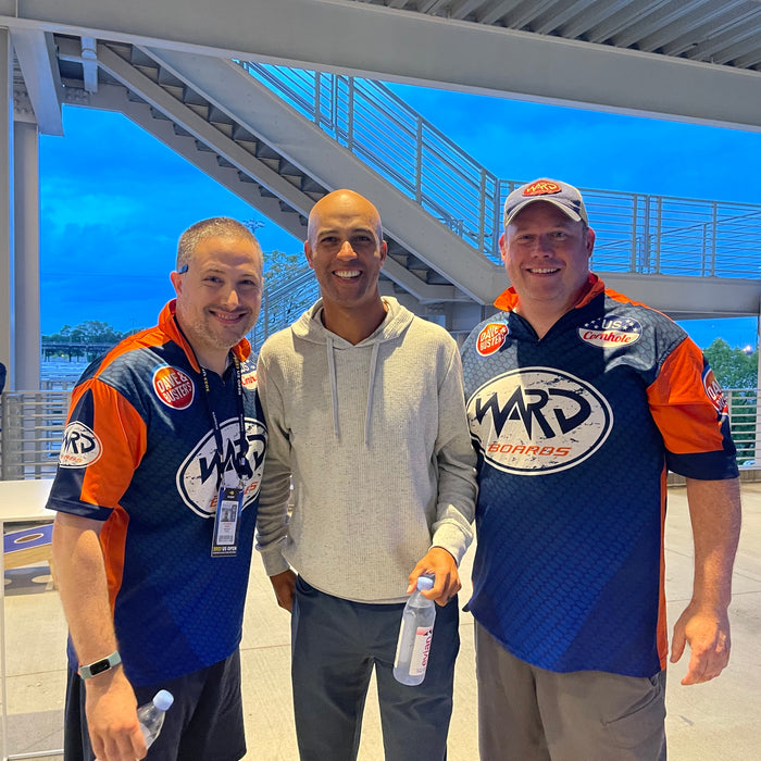 Cornhole at the US Open with Ward Boards and tennis legend James Blake.